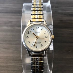 Vintage Two Tone Carriage by Timex Quartz Watch on stretch strap